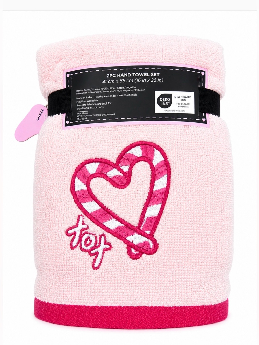 Betsey Johnson NWT 2 Pc Candy Heart Hand Towel Set - Picture 2 of 2